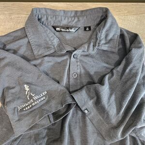 Travis Mathew Men M Gray Golf Polo Pima Cotton Blend Short Sleeve Embroidered JW